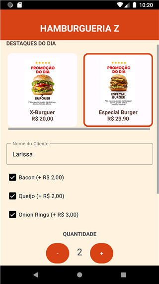 Hamburgueria Z - Pedidos Mobile