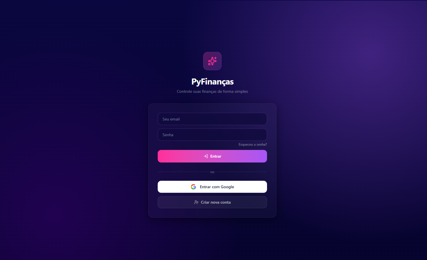 PyFinanças - Controle Financeiro